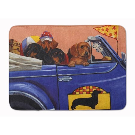 Carolines Treasures 19 x 27 in. Dachshund Dachsmobile Machine Washable Memory Foam Mat PPP3259RUG